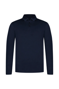 LONG SLEEVE POLO — BLEU NUIT