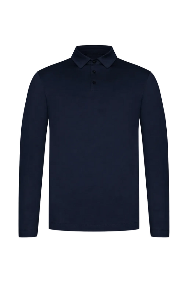 LONG SLEEVE POLO — BLEU NUIT