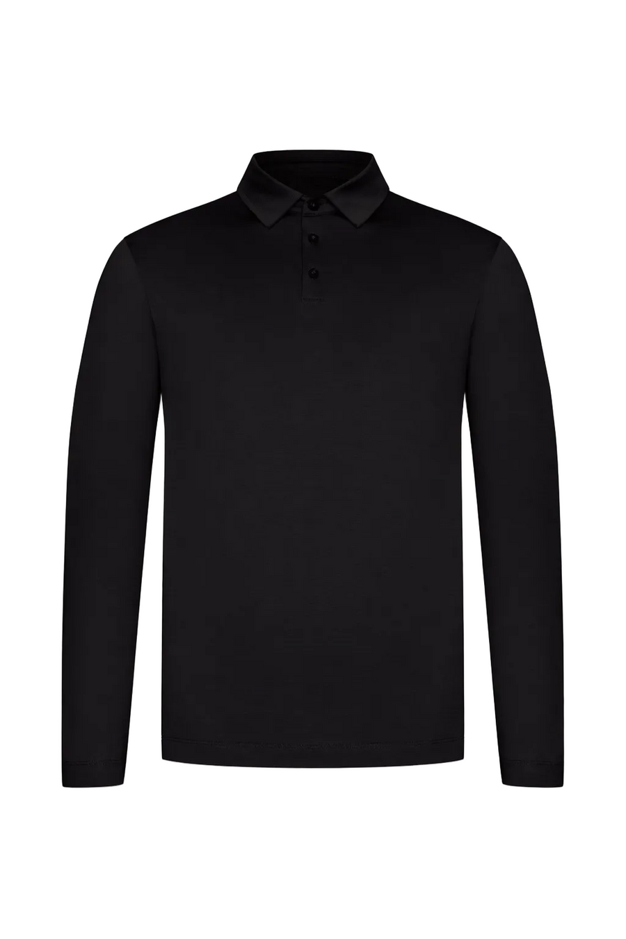 LONG SLEEVE POLO — NOIR ONYX