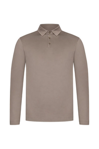 LONG SLEEVE POLO — TAUPE DÉSERT