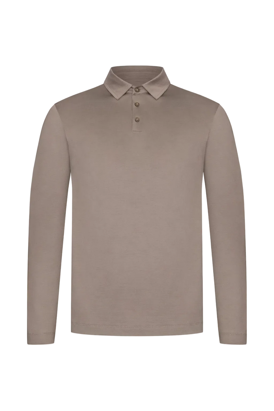 LONG SLEEVE POLO — TAUPE DÉSERT