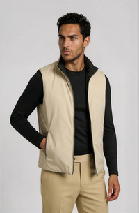 GILET RÉVERSIBLE — NOIR ONYX / ÉCRU