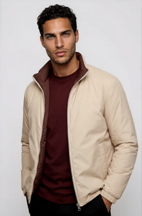 VESTE RÉVERSIBLE — MOKA PROFOND / ÉCRU