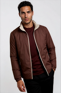 VESTE RÉVERSIBLE — MOKA PROFOND / ÉCRU