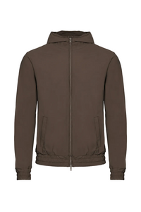 TECH JACKET À CAPUCHE — MOKA PROFOND
