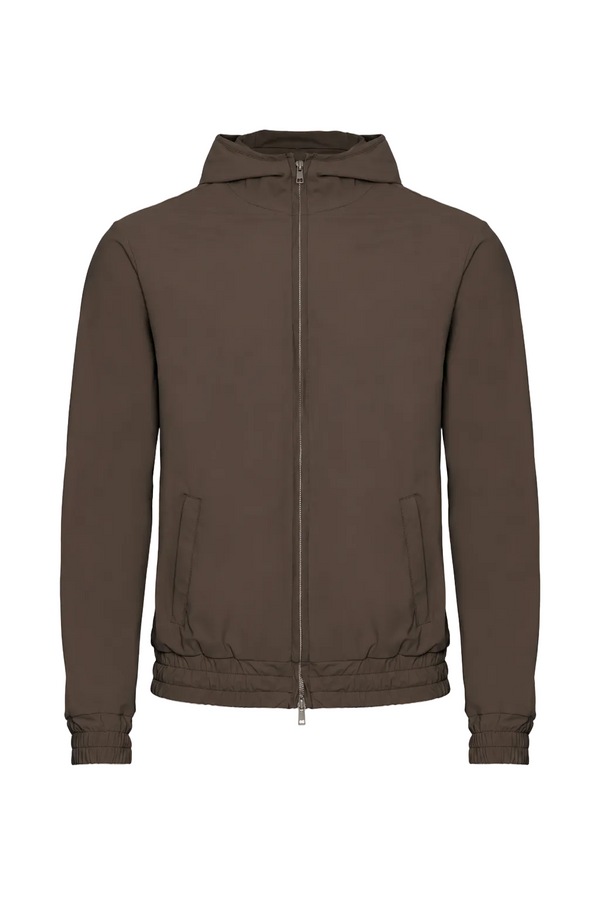 TECH JACKET À CAPUCHE — MOKA PROFOND