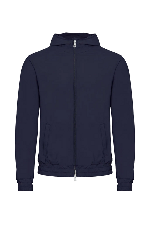 TECH JACKET À CAPUCHE — BLEU NUIT
