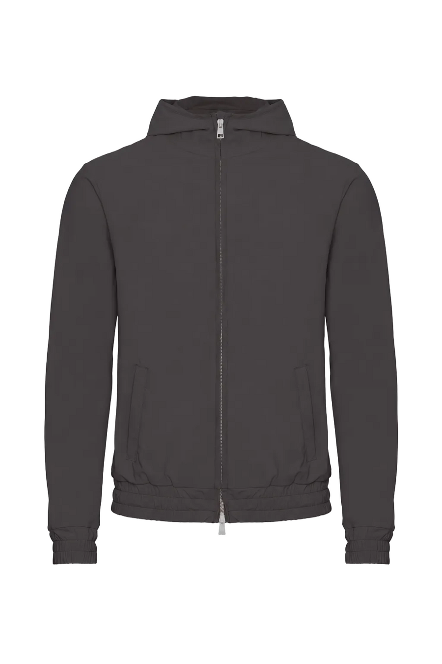 TECH JACKET À CAPUCHE — GRIS ANTHRACITE