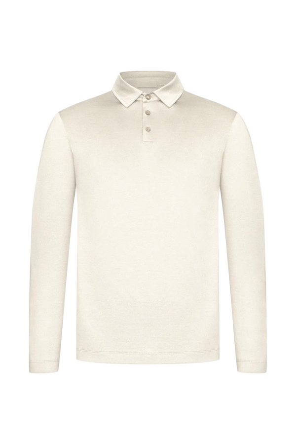 LONG SLEEVE POLO — SABLE CLAIR