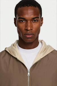 VESTE À CAPUCHE BLEND — CAMEL