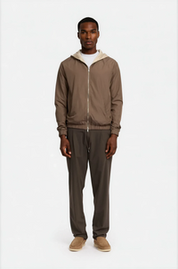 VESTE À CAPUCHE BLEND — CAMEL