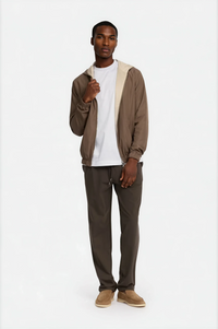 VESTE À CAPUCHE BLEND — CAMEL