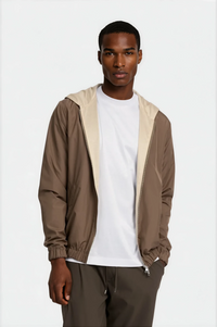 VESTE À CAPUCHE BLEND — CAMEL