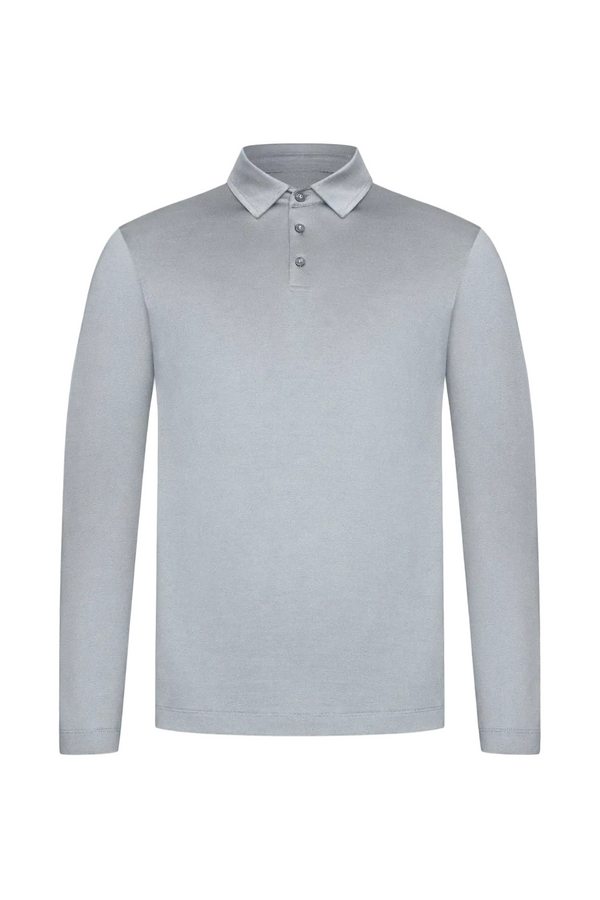LONG SLEEVE POLO — GRIS BRUME