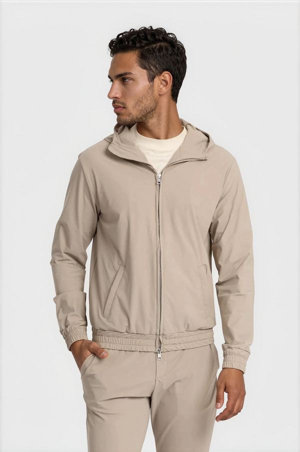 TECH JACKET À CAPUCHE — SABLE DORÉ