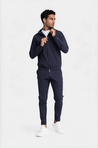 TECH SUIT À CAPUCHE — BLEU NUIT