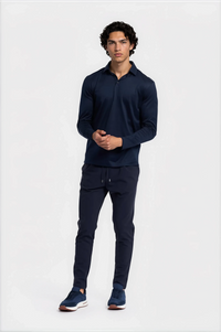 LONG SLEEVE POLO — BLEU NUIT
