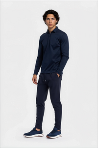 LONG SLEEVE POLO — BLEU NUIT