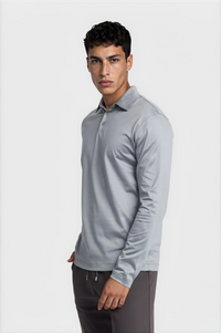 LONG SLEEVE POLO — GRIS BRUME