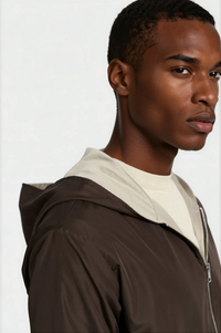 VESTE À CAPUCHE BLEND — MOKA PROFOND