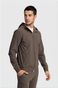 TECH SUIT À CAPUCHE — MOKA PROFOND