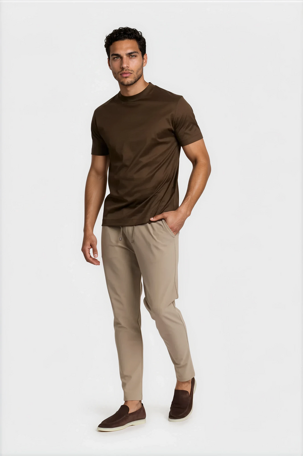 T-SHIRT ESSENTIEL — BRUN CACAO