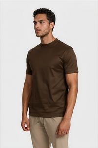T-SHIRT ESSENTIEL — BRUN CACAO
