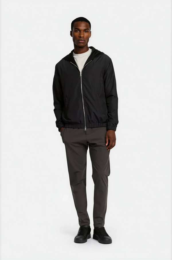 VESTE À CAPUCHE BLEND — NOIR ONYX
