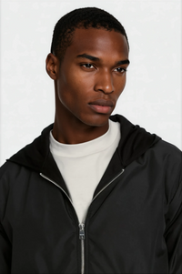 VESTE À CAPUCHE BLEND — NOIR ONYX