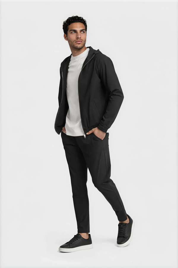 TECH SUIT À CAPUCHE — NOIR ONYX