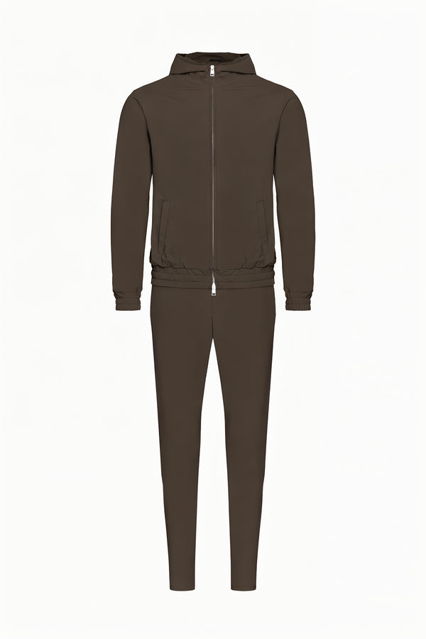 TECH SUIT À CAPUCHE — MOKA PROFOND