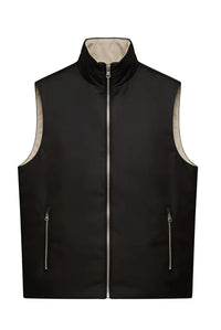 GILET RÉVERSIBLE — NOIR ONYX / ÉCRU