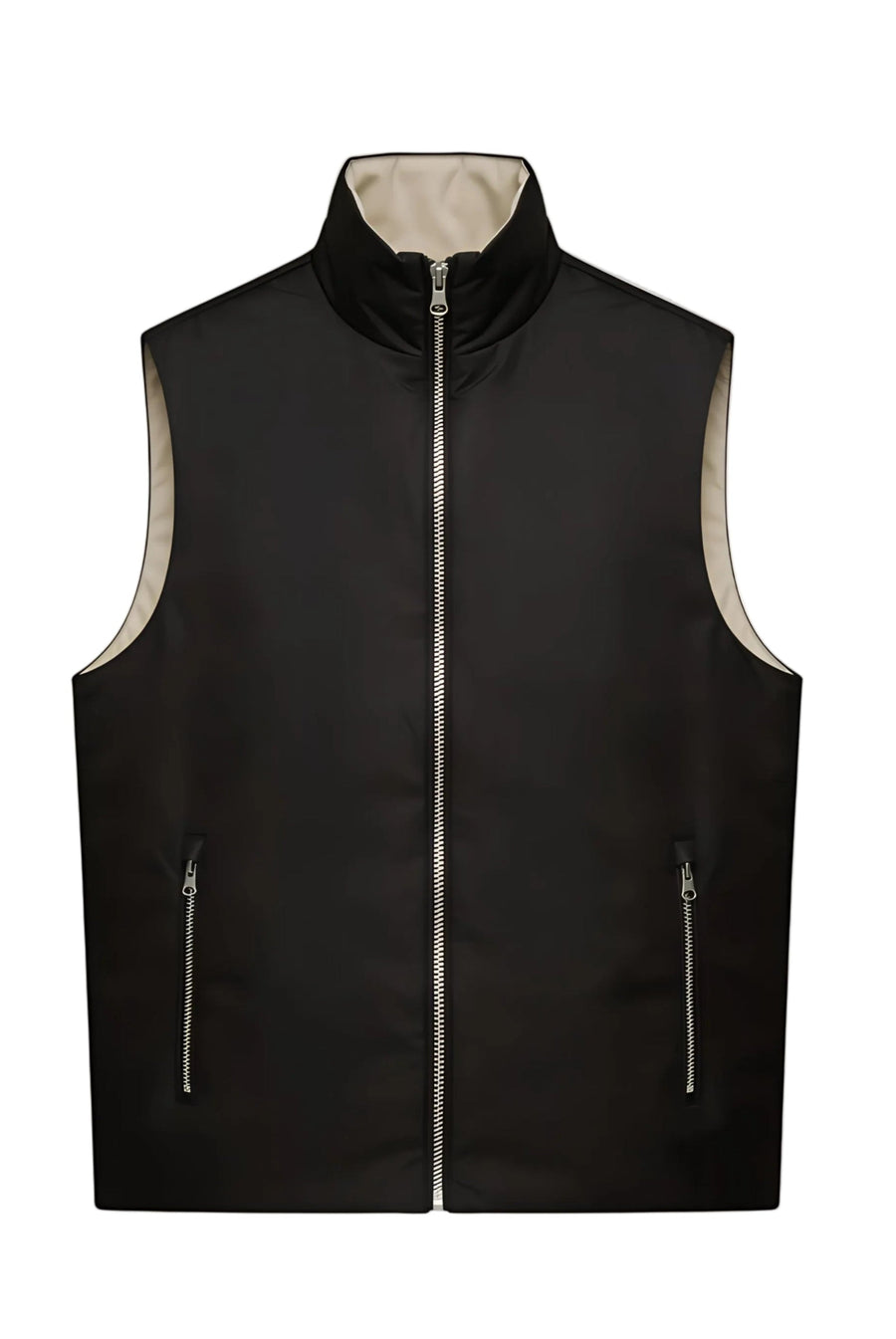 GILET RÉVERSIBLE — NOIR ONYX / ÉCRU