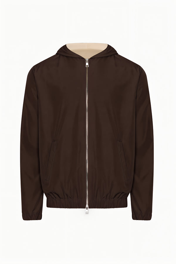 VESTE À CAPUCHE BLEND — MOKA PROFOND