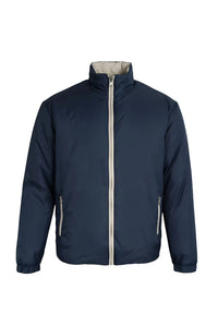 VESTE RÉVERSIBLE — BLEU NUIT / ÉCRU