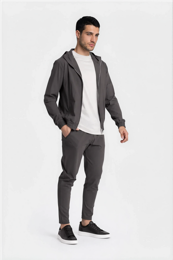 TECH SUIT À CAPUCHE — GRIS ANTHRACITE
